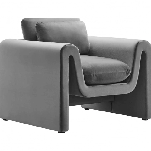 Waverly Accent Arm Chair in Gray Performance Velvet