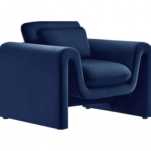 Waverly Accent Arm Chair in Midnight Blue Performance Velvet