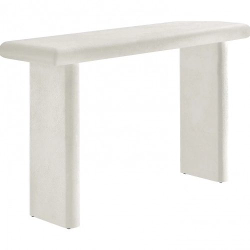 Relic Console Table in Concrete Textured White Wood