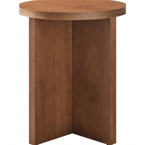 Silas Round Side Table in Walnut Mango Wood