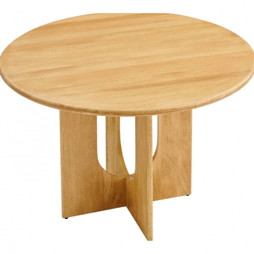 Rivian 48" Round Dining Table in Oak Finish Wood