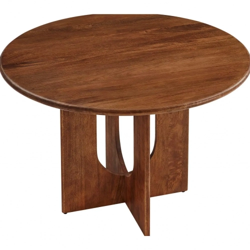 Rivian 48" Round Dining Table in Walnut Finish Wood