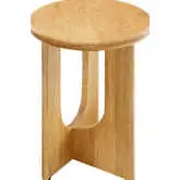 Rivian Round Side Table in Oak Finish Wood