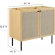 Chaucer 36" Bathroom Vanity Cabinet (Sink Basin Not Included) in Oak Wood Grain & Rattan