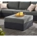 Tahoe Outdoor Ottoman in Gray Powder Coated Aluminum & Charcoal Fabric
