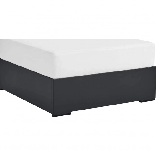 Tahoe Outdoor Ottoman in Gray Powder Coated Aluminum & White Fabric