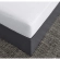 Tahoe Outdoor Ottoman in Gray Powder Coated Aluminum & White Fabric