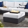 Tahoe Outdoor Ottoman in Gray Powder Coated Aluminum & White Fabric