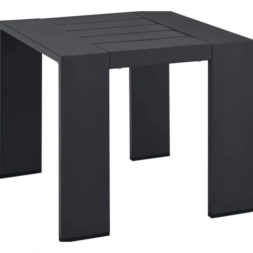 Tahoe Outdoor End Table in Gray Powder Coated Aluminum