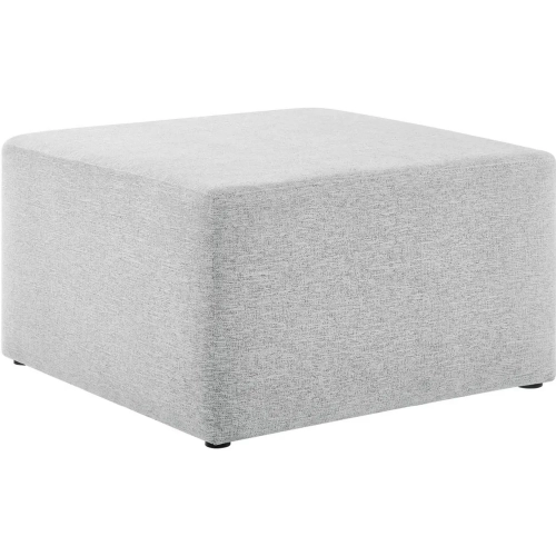 Callum 28" Square Ottoman in Heathered Weave Light Gray Fabric