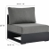 Tahoe Outdoor 3 Piece Sectional Sofa with Left Facing Chaise in Gray Aluminum & Charcoal Fabric