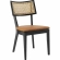 Caledonia Dining Chair in Tan Vegan Leather, Rattan & Black Wood (Set of 2)