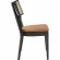 Caledonia Dining Chair in Tan Vegan Leather, Rattan & Black Wood (Set of 2)