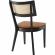 Caledonia Dining Chair in Tan Vegan Leather, Rattan & Black Wood (Set of 2)