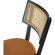 Caledonia Dining Chair in Tan Vegan Leather, Rattan & Black Wood (Set of 2)