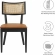 Caledonia Dining Chair in Tan Vegan Leather, Rattan & Black Wood (Set of 2)