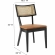 Caledonia Dining Chair in Tan Vegan Leather, Rattan & Black Wood (Set of 2)