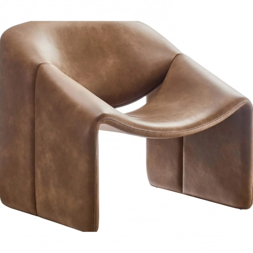 Vivi Accent Chair in Brown Vegan Leather