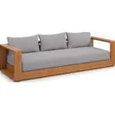 Tahoe Outdoor Sofa in Natural Acacia Wood & Light Gray Fabric