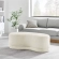 Nimbus 48" Curved Ottoman Bench in Cream Chenille Fabric