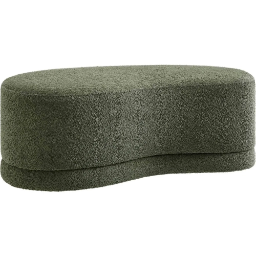 Nimbus 48" Curved Ottoman Bench in Sage Chenille Fabric