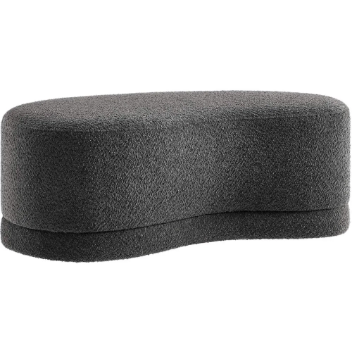 Nimbus 48" Curved Ottoman Bench in Slate Gray Chenille Fabric