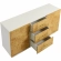 Abel 59" TV Stand Sideboard Buffet in White & Burl Wood