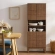 Render Tall Bathroom Storage Cabinet in Walnut Brown Finish