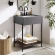 Etch 24" Bathroom Vanity with Sink in Concrete, Iron, Wood, & White Ceramic