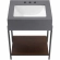 Etch 24" Bathroom Vanity with Sink in Concrete, Iron, Wood, & White Ceramic