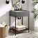 Etch 24" Bathroom Vanity with Sink in Concrete, Iron, Wood, & White Ceramic