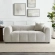 Liana Loveseat in Channel Tufted Linen Gray Fabric