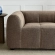 Liana Loveseat in Channel Tufted Mocha Brown Fabric