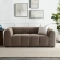 Liana Loveseat in Channel Tufted Mocha Brown Fabric