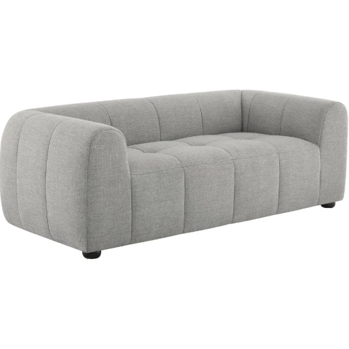 Liana Loveseat in Channel Tufted Pewter Gray Fabric