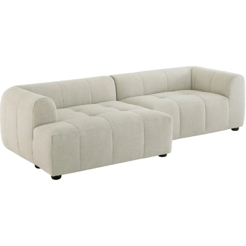 Liana Modular Sectional Sofa w/ Left Facing Chaise in Linen White Fabric