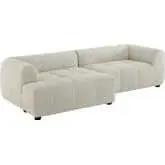 Liana Modular Sectional Sofa w/ Left Facing Chaise in Linen White Fabric