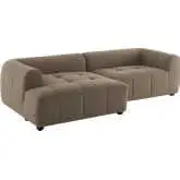 Liana Modular Sectional Sofa w/ Left Facing Chaise in Mocha Brown Fabric