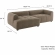 Liana Modular Sectional Sofa with Left Facing Chaise in Mocha Brown Fabric
