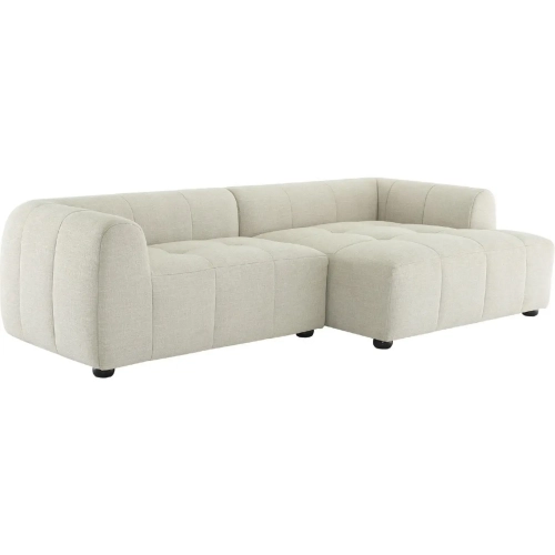 Liana Modular Sectional Sofa with Right Facing Chaise in Linen White Fabric