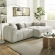 Liana Modular Sectional Sofa with Right Facing Chaise in Linen White Fabric