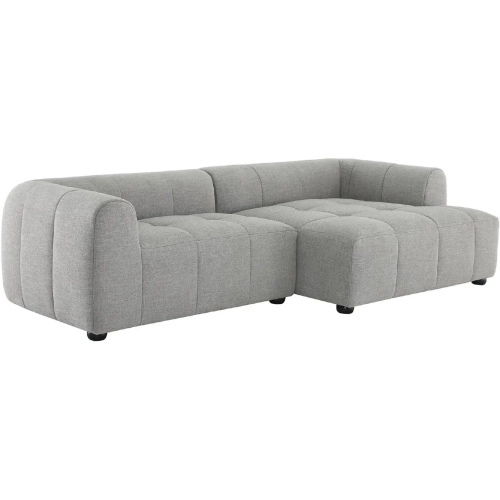 Liana Modular Sectional Sofa with Right Facing Chaise in Pewter Gray Fabric
