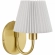 Wave Wall Sconce in Brass Metal & White Fabric
