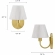Wave Wall Sconce in Brass Metal & White Fabric