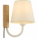 Sunlit Swivel Wall Sconce in Natural Finish Wood, White Metal & Fabric