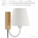 Sunlit Swivel Wall Sconce in Natural Finish Wood, White Metal & Fabric
