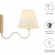 Sunlit Squiggle Arm Wall Sconce in Natural Finish Wood, White Metal & Fabric