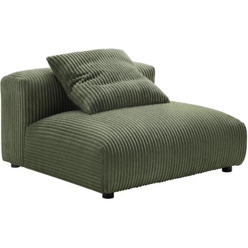 Solace Modular Armless Chair in Fern Green Corduroy Fabric