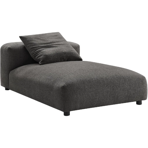 Solace Modular Armless Chaise Lounge in Charcoal Gray Fabric