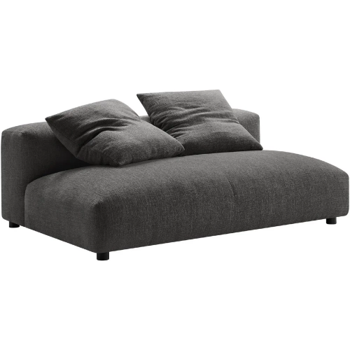 Solace Modular Armless Loveseat in Charcoal Gray Fabric